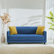 Casaliving Dominic 2 Seater Sofa Set for Living Room (Blue Fabric) Premium Fabric Sofa