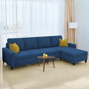 Casaliving Gerio 6 Seater LHS L Shape Sofa Set for Living Room (Blue Fabric) Premium Fabric Sofa