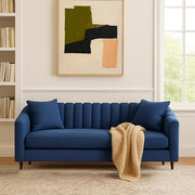 Casaliving Doraldo 3 Seater Sofa Set for Living Room (Black Blue Colour) Premium Fabric Sofa