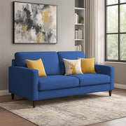 Casaliving Premium Stephanie 2 Seater Sofa Set 2 Seater Modern Sofa Set for Living Room (Blue Color Fabric)