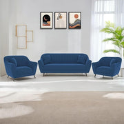 Casaliving Anyse 3+1+1 Seater Sofa Set for Living Room (Blue Colour) Premium Fabric Sofa Set