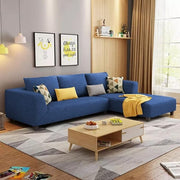 Casaliving Minta LHS 4 Seater L Shape Sofa Set for Living Room (Blue Premium Colour Fabric)