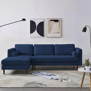 Casaliving Aezra LHS 4 Seater L Shape Sofa Set for Living Room (Black Grey Fabric) Premium Fabric Sofa