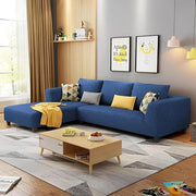 Casaliving Minta LHS 4 Seater L Shape Sofa Set for Living Room (Blue Premium Colour Fabric)