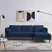 Casaliving Aezra LHS 4 Seater L Shape Sofa Set for Living Room (Black Grey Fabric) Premium Fabric Sofa