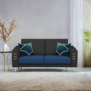 Casaliving Falco 1 Seater Sofa Set for Living Room (Blue Grey Fabric) Premium Fabric Sofa
