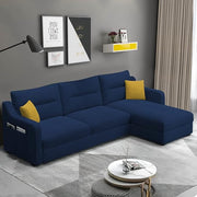 Casaliving Montario 4 Seater L Shape Sofa Set for Living Room (Black Fabric) Right Side Sofa