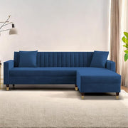 Casaliving Garcia L Shape Sofa Set for Living Room Premium Fabric Sofa (4 Seater LHS, Blue)