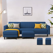 Casaliving Moris RHS 4 Seater L Shape Sofa Set for Living Room (Black) Premium Fabric Sofa Set for Living Room