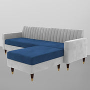 Casaliving Garcia 5 Seater L Shape Convertible Sofa Set for Living Room, 5 Seater & Ottoman Modular Sectional Couch for Small Space (Black Colour) Fabric