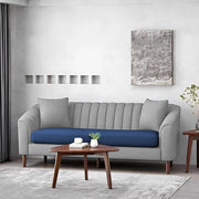 Casaliving Doraldo 3 Seater Sofa Set for Living Room (Black Blue Colour) Premium Fabric Sofa