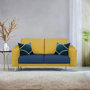 Casaliving Falco 1 Seater Sofa Set for Living Room (Blue Grey Fabric) Premium Fabric Sofa