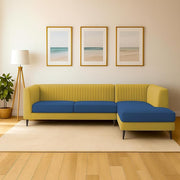 Casaliving Markfest LHS 6 Seater L Shape Sofa Set for Living Room (Blue Colour) Premium Fabric Sofa Set