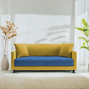 Casaliving Dominic 2 Seater Sofa Set for Living Room (Blue Fabric) Premium Fabric Sofa