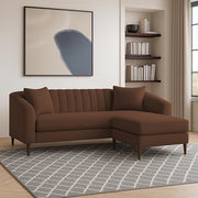 Casaliving Doraldo 4 Seater L Shape Convertible Sofa Set for Living Room, 3 Seater & Ottoman Modular Sectional Couch for Small Space (Black Blue Colour) Fabric