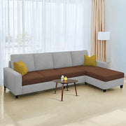 Casaliving Gerio 6 Seater LHS L Shape Sofa Set for Living Room (Blue Fabric) Premium Fabric Sofa