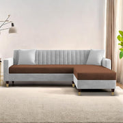 Casaliving Garcia L Shape Sofa Set for Living Room Premium Fabric Sofa (4 Seater LHS, Blue)