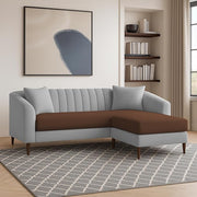 Casaliving Doraldo 4 Seater L Shape Convertible Sofa Set for Living Room, 3 Seater & Ottoman Modular Sectional Couch for Small Space (Black Blue Colour) Fabric