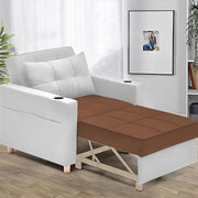 Casaliving Treshta Single Seater Sofa Cum Bed Sofa Set for Living Room (Blue Fabric -Colour Fabric) Premium Fabric Sofa Set