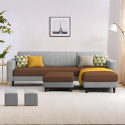 Casaliving Moris RHS 4 Seater L Shape Sofa Set for Living Room (Black) Premium Fabric Sofa Set for Living Room