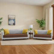 Casaliving Dominic 3 + 2 Seater Sofa Set for Living Room (Blue) Premium Fabric Sofa