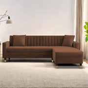 Casaliving Garcia L Shape Sofa Set for Living Room Premium Fabric Sofa (4 Seater LHS, Blue)