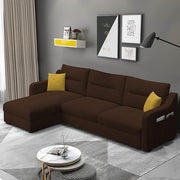 Casaliving Montario 4 Seater L Shape Sofa Set for Living Room (Black Fabric) Right Side Sofa