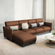 Casaliving Skynet LHS 6 Seater L Shape Sofa Set for Living Room (Black Colour) Premium Fabric Sofa Set