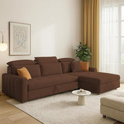 Casaliving Gagnon LHS 4 Seater L Shape Corner Sofa Cum Bed for Living Room (Blue Fabric) Premium Fabric Sofa