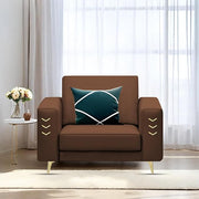 Casaliving Falco 1 Seater Sofa Set for Living Room (Blue Grey Fabric) Premium Fabric Sofa