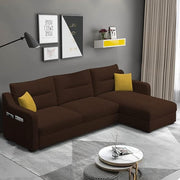Casaliving Montario 4 Seater L Shape Sofa Set for Living Room (Black Fabric) Right Side Sofa