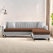 Casaliving Garcia 5 Seater L Shape Convertible Sofa Set for Living Room, 5 Seater & Ottoman Modular Sectional Couch for Small Space (Black Colour) Fabric