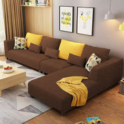 Casaliving Minta LHS 6 Seater L Shape Sofa Set for Living Room (Brown Fabric)