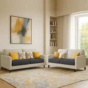 Casaliving Premium Stephanie 2 Seater Sofa Set 2 Seater Modern Sofa Set for Living Room (Blue Color Fabric)