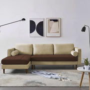 Casaliving Aezra LHS 4 Seater L Shape Sofa Set for Living Room (Black Grey Fabric) Premium Fabric Sofa