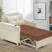 Casaliving Treshta Single Seater Sofa Cum Bed Sofa Set for Living Room (Blue Fabric -Colour Fabric) Premium Fabric Sofa Set