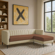 Casaliving Travis 4 Seater L Shape Convertible Sofa Set for Living Room, 3 Seater & Ottoman Modular Sectional Couch for Small Space (Blue Colour) Fabric