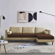 Casaliving Aezra LHS 4 Seater L Shape Sofa Set for Living Room (Black Grey Fabric) Premium Fabric Sofa