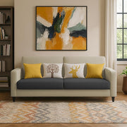 Casaliving Premium Stephanie 2 Seater Sofa Set 2 Seater Modern Sofa Set for Living Room (Blue Color Fabric)