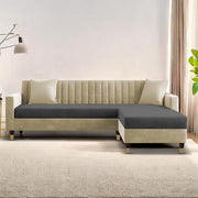 Casaliving Garcia L Shape Sofa Set for Living Room Premium Fabric Sofa (4 Seater LHS, Blue)