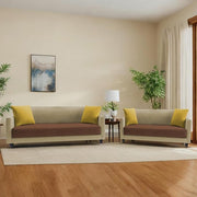 Casaliving Dominic 3 + 2 Seater Sofa Set for Living Room (Blue) Premium Fabric Sofa