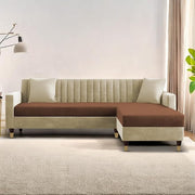 Casaliving Garcia L Shape Sofa Set for Living Room Premium Fabric Sofa (4 Seater LHS, Blue)