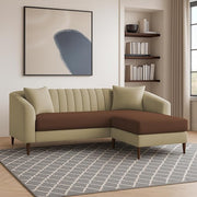 Casaliving Doraldo 4 Seater L Shape Convertible Sofa Set for Living Room, 3 Seater & Ottoman Modular Sectional Couch for Small Space (Black Blue Colour) Fabric