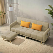 Casaliving Melfoy 3 Seater Sofa Cum Bed for Living Room with Ottomon (Blue Fabric) Premium Fabric Sofa