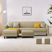 Casaliving Moris RHS 4 Seater L Shape Sofa Set for Living Room (Black) Premium Fabric Sofa Set for Living Room