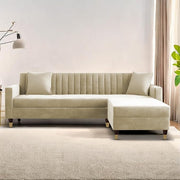 Casaliving Garcia L Shape Sofa Set for Living Room Premium Fabric Sofa (4 Seater LHS, Blue)