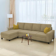 Casaliving Gerio 6 Seater LHS L Shape Sofa Set for Living Room (Blue Fabric) Premium Fabric Sofa