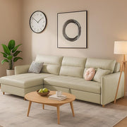 Casaliving Floster LHS 4 Seater L Shape Corner Sofa Cum Bed for Living Room (Cream Fabric) Premium Fabric Sofa