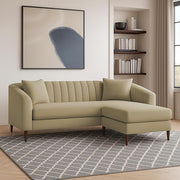 Casaliving Doraldo 4 Seater L Shape Convertible Sofa Set for Living Room, 3 Seater & Ottoman Modular Sectional Couch for Small Space (Black Blue Colour) Fabric