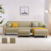 Casaliving Moris RHS 4 Seater L Shape Sofa Set for Living Room (Black) Premium Fabric Sofa Set for Living Room